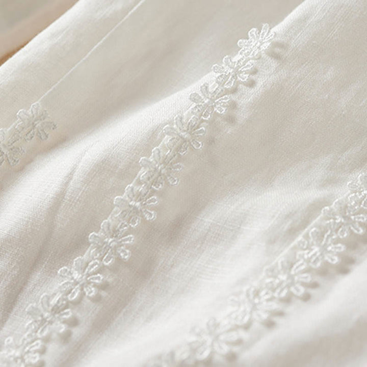 Pantalones harén con bordado de flores pequeñas de verano y bolsillos de Buddha Stones - image 22