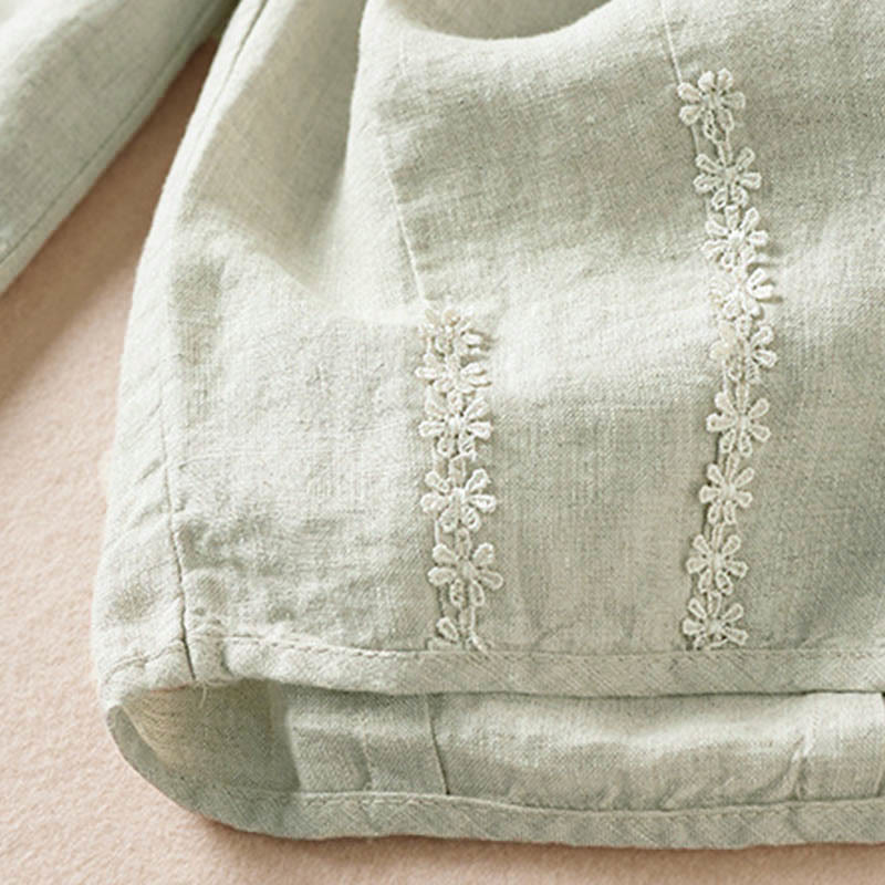 Pantalones harem de verano con bordado de flores pequeñas y Buddha Stones, con bolsillos. - image 25