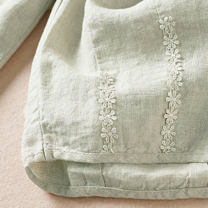Pantalones harem de verano con bordado de flores pequeñas y Buddha Stones, con bolsillos. - image 25