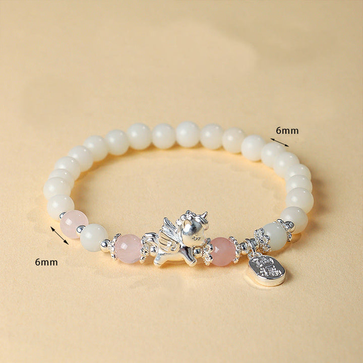 Pulsera de Buddha Stones en plata de ley 999 con semillas de Bodhi de obsidiana negra natural del Año del Caballo. - image 8