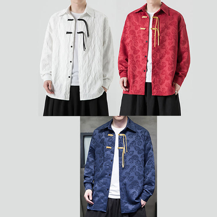 Chaqueta de traje Tang de manga larga para hombre con estampado de Buddha Stones - image 25