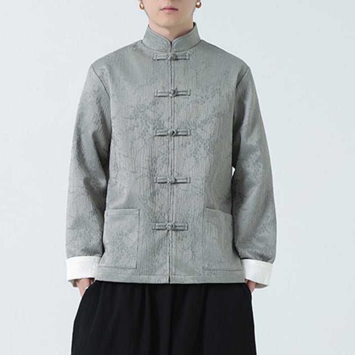 Chaqueta de algodón para hombre, de manga larga, con cuello alto y bolsillos, con estampado de Buddha Stones en jacquard - image 11