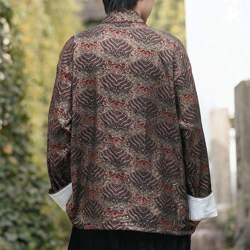 Camisa de manga larga con botones y bolsillos para hombre con estampado floral de Buddha Stones - image 24