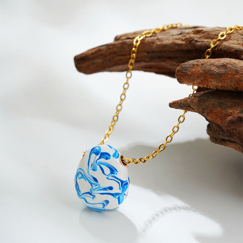 Collar con colgante de gota de agua de cobre con Buddha Stones para la curación de la riqueza - Cobre - image 0