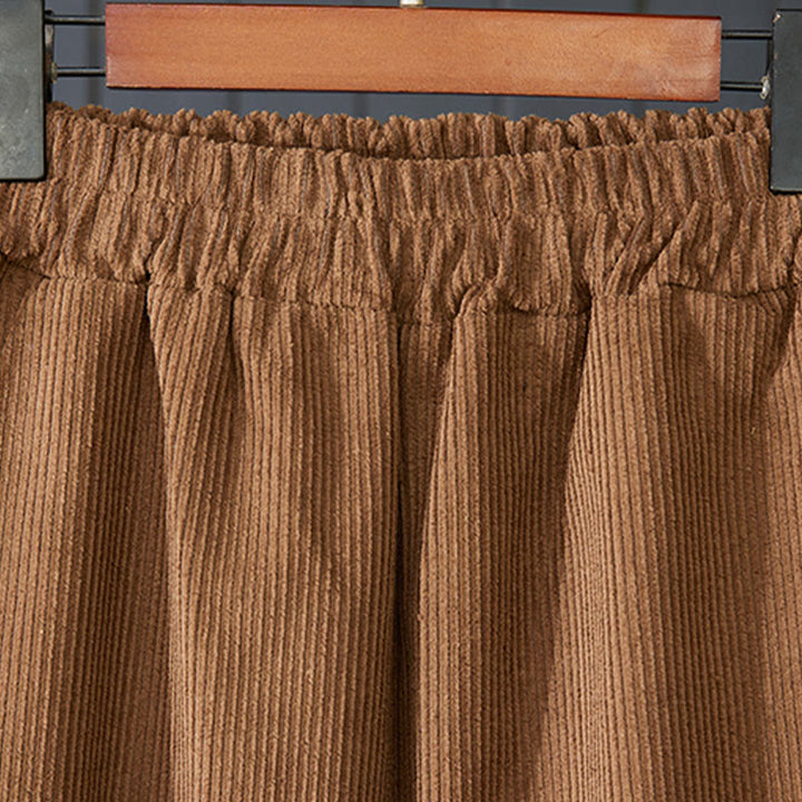 Pantalones harén de pana de algodón para mujer con diseño grueso de color peruano Buddha Stones y bolsillos - image 2