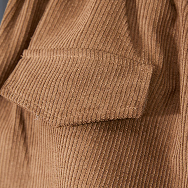 Pantalones harén de pana de algodón para mujer con diseño grueso de color peruano Buddha Stones y bolsillos - image 4