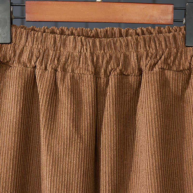 Pantalones harén de pana de algodón para mujer con diseño grueso de color peruano Buddha Stones y bolsillos - image 2