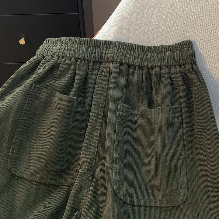 Pantalones harén de pana de algodón con cordón y bolsillos de Buddha Stones para mujer, otoño - image 11