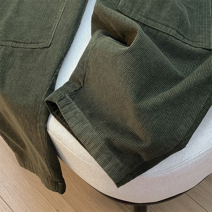 Pantalones harén de pana de algodón con cordón y bolsillos de Buddha Stones para mujer, otoño - image 13