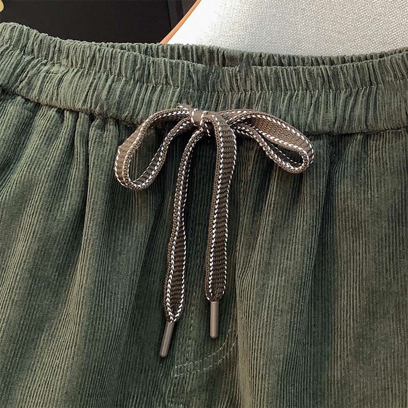 Pantalones harén de pana de algodón con cordón y bolsillos de Buddha Stones para mujer, otoño - image 9