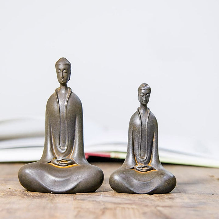 Buddha Stones Estatua de Resina Hecha a Mano de Buda Sakyamuni de Polvo de Hierro Oxidado Decoración para el Hogar - image 26
