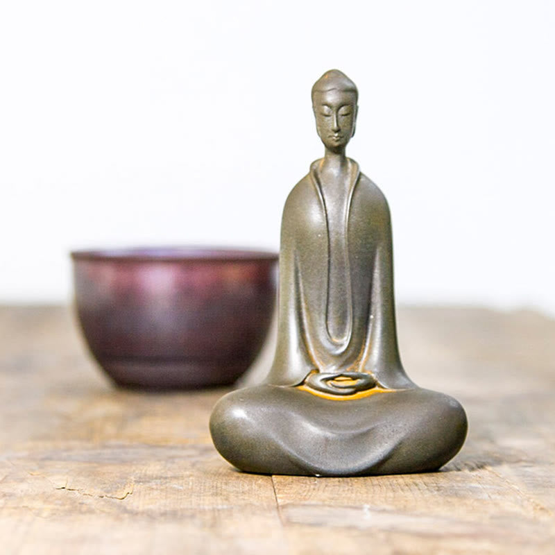 Buddha Stones Estatua de Resina Hecha a Mano de Buda Sakyamuni de Polvo de Hierro Oxidado Decoración para el Hogar - image 17