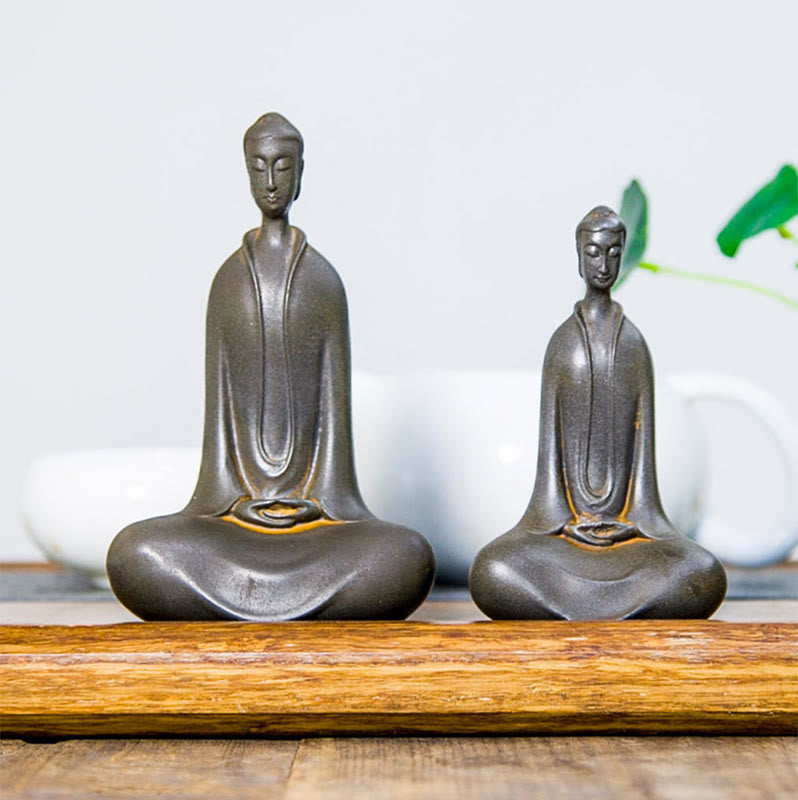 Buddha Stones Estatua de Resina Hecha a Mano de Buda Sakyamuni de Polvo de Hierro Oxidado Decoración para el Hogar - image 23