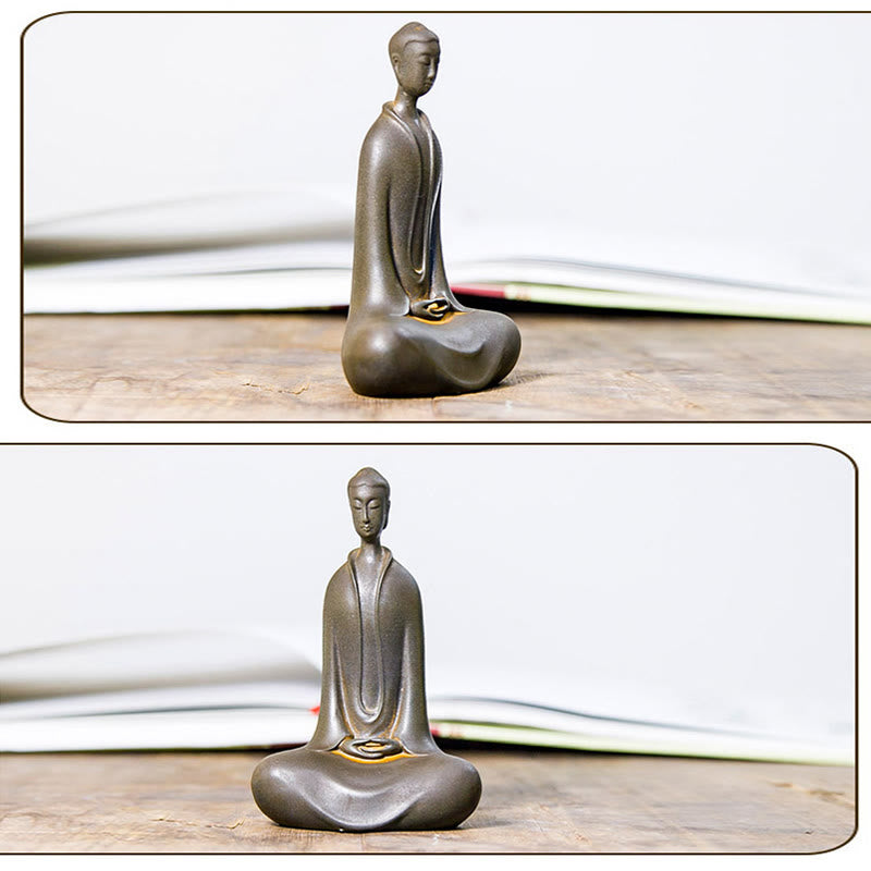 Buddha Stones Estatua de Resina Hecha a Mano de Buda Sakyamuni de Polvo de Hierro Oxidado Decoración para el Hogar - image 21