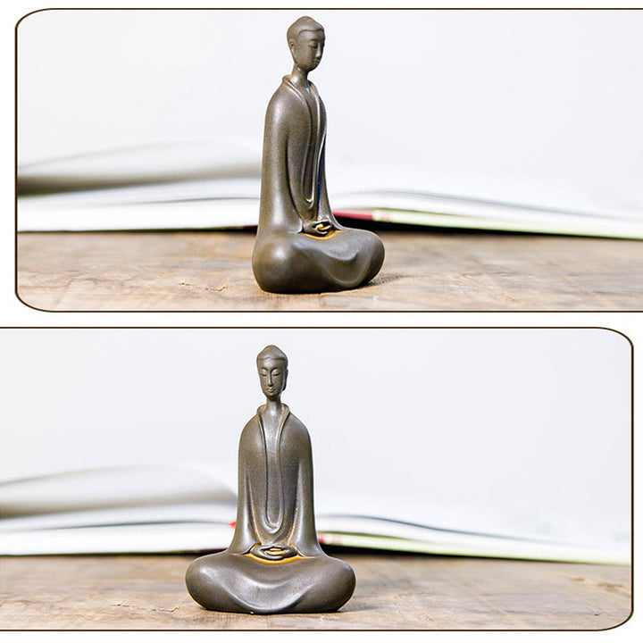 Buddha Stones Estatua de Resina Hecha a Mano de Buda Sakyamuni de Polvo de Hierro Oxidado Decoración para el Hogar - image 21