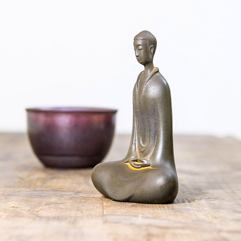 Buddha Stones Estatua de Resina Hecha a Mano de Buda Sakyamuni de Polvo de Hierro Oxidado Decoración para el Hogar - image 16