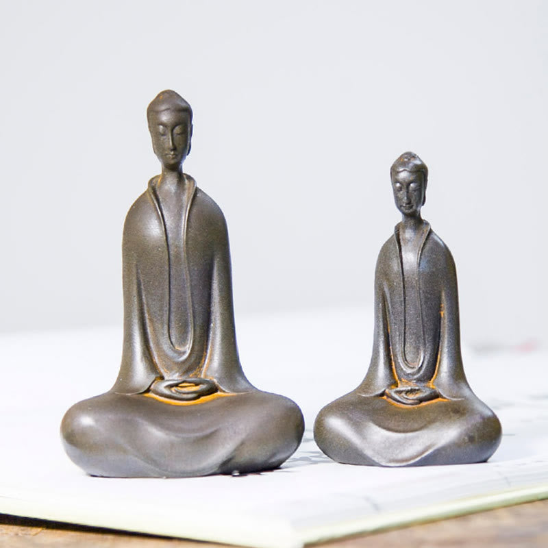 Buddha Stones Estatua de Resina Hecha a Mano de Buda Sakyamuni de Polvo de Hierro Oxidado Decoración para el Hogar - image 24