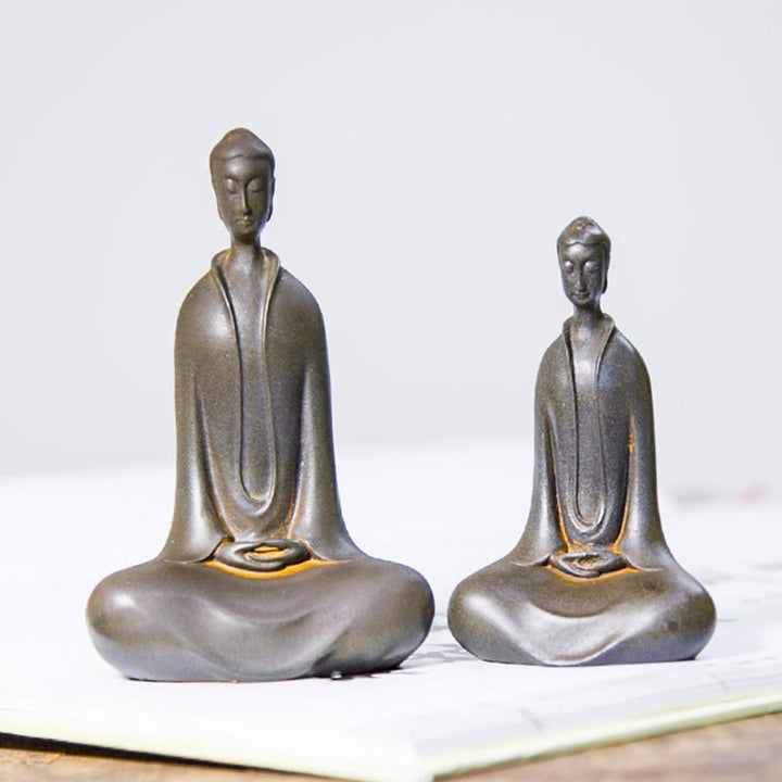 Buddha Stones Estatua de Resina Hecha a Mano de Buda Sakyamuni de Polvo de Hierro Oxidado Decoración para el Hogar - image 24