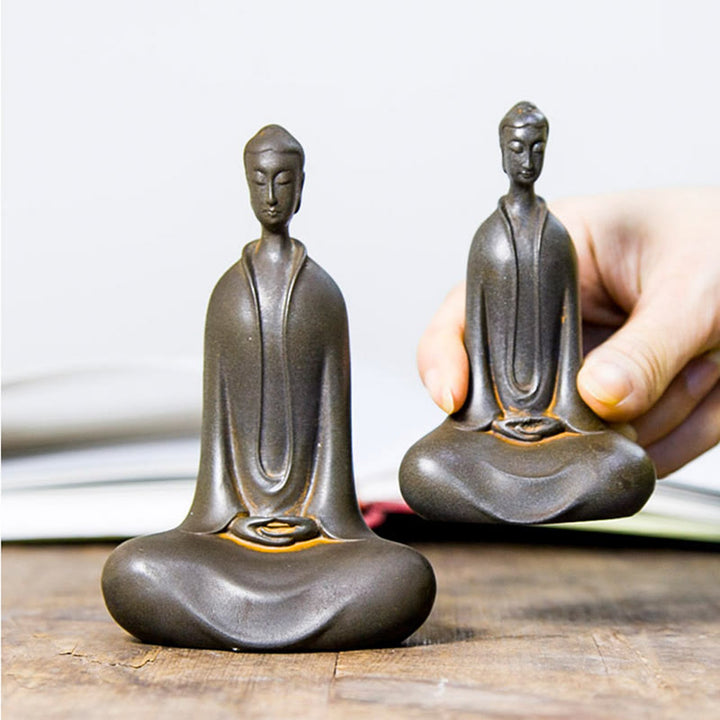 Buddha Stones Estatua de Resina Hecha a Mano de Buda Sakyamuni de Polvo de Hierro Oxidado Decoración para el Hogar - image 25