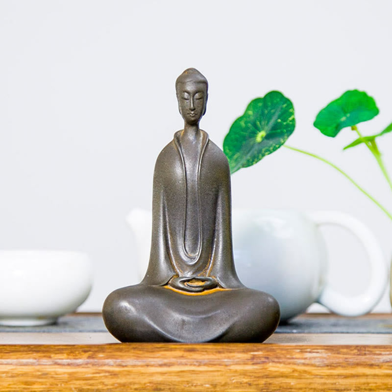Buddha Stones Estatua de Resina Hecha a Mano de Buda Sakyamuni de Polvo de Hierro Oxidado Decoración para el Hogar - image 15