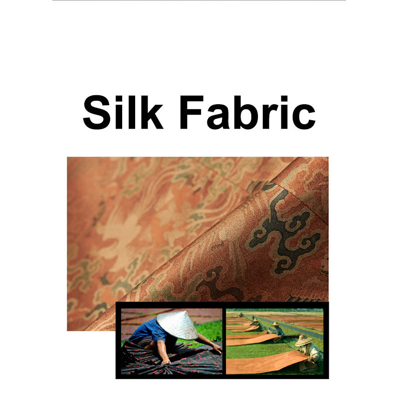 Chaqueta de manga larga para hombre con Buddha Stones, 100 % seda morera, 30 momme, Phoenix Auspicious Clouds - image 14