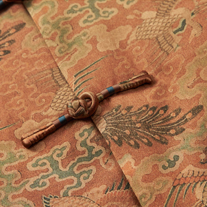 Chaqueta de manga larga para hombre con Buddha Stones, 100 % seda morera, 30 momme, Phoenix Auspicious Clouds - image 7