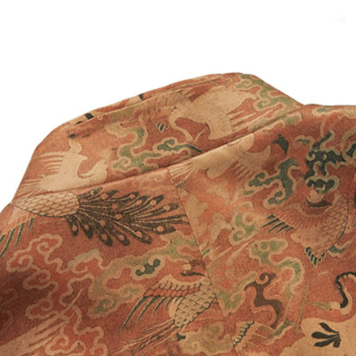 Chaqueta de manga larga para hombre con Buddha Stones, 100 % seda morera, 30 momme, Phoenix Auspicious Clouds - image 6