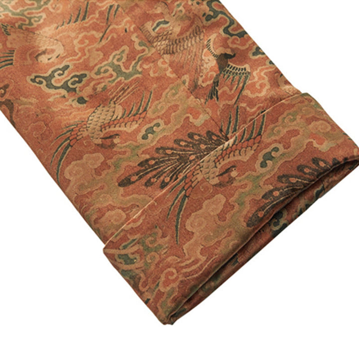 Chaqueta de manga larga para hombre con Buddha Stones, 100 % seda morera, 30 momme, Phoenix Auspicious Clouds - image 11