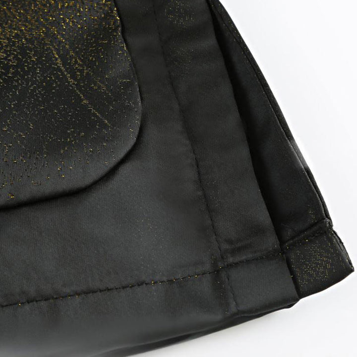 Chaqueta de manga larga para hombre con botones de rana y diseño de grulla de montaña dorada teñida con Buddha Stones, con bolsillos - image 9