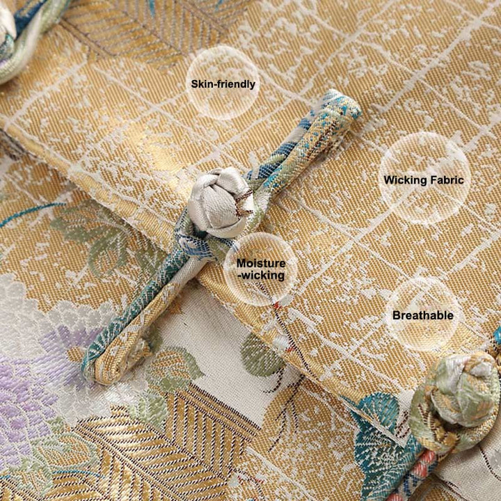 Chaqueta de manga larga para hombre con bolsillos , Buddha Stones, pato mandarín, peonía y rana con botones - image 5