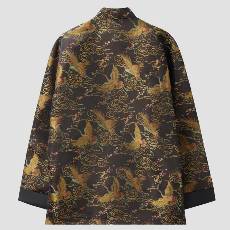 Chaqueta de manga larga para hombre con bolsillos , Buddha Stones colorido, Nubes auspiciosas y botones de rana - image 1