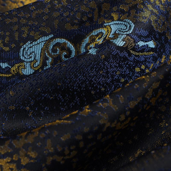 Chaqueta de manga larga con botones de rana y bolsillos para hombre con Buddha Stones, flores azules del desierto dorado - image 14