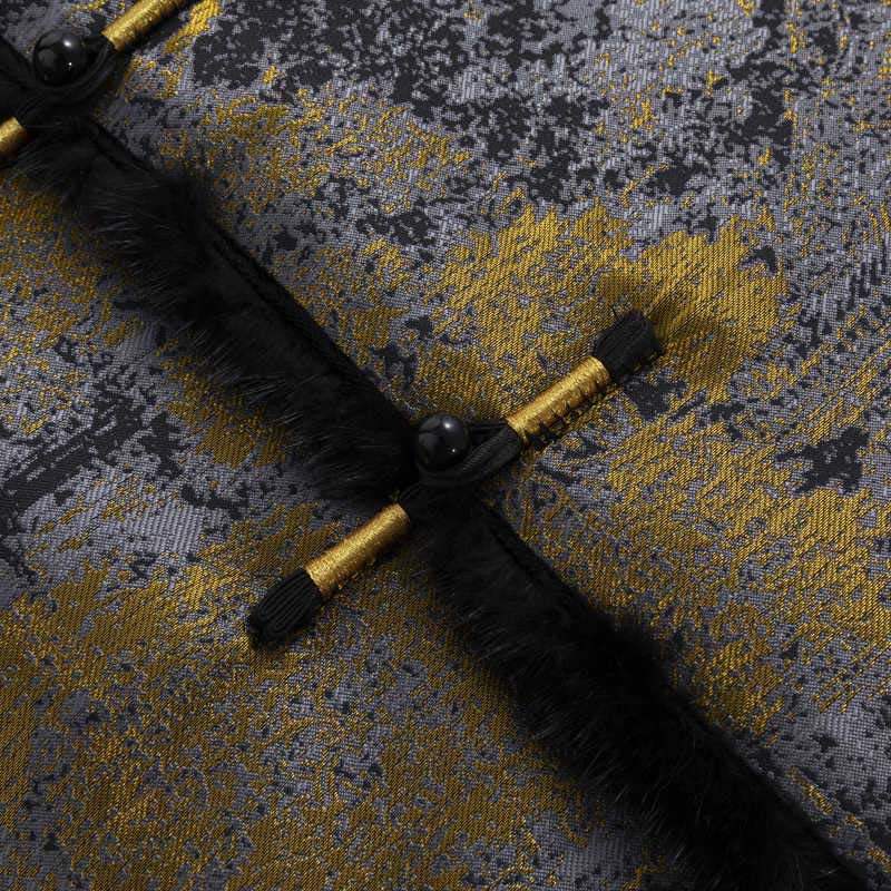 Chaqueta de manga larga con botones de rana para hombre, con bolsillos, con Buddha Stones, edificios antiguos, árboles - image 8