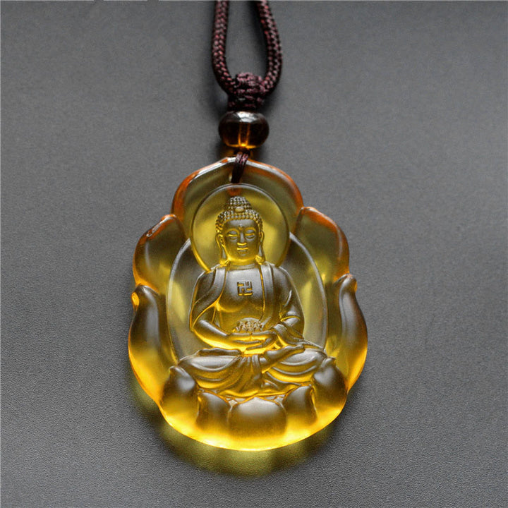 Collar con colgante de protección de Buda natal con Buddha Stones del zodíaco chino - Perro/Cerdo-Buda Amitabha - image 11