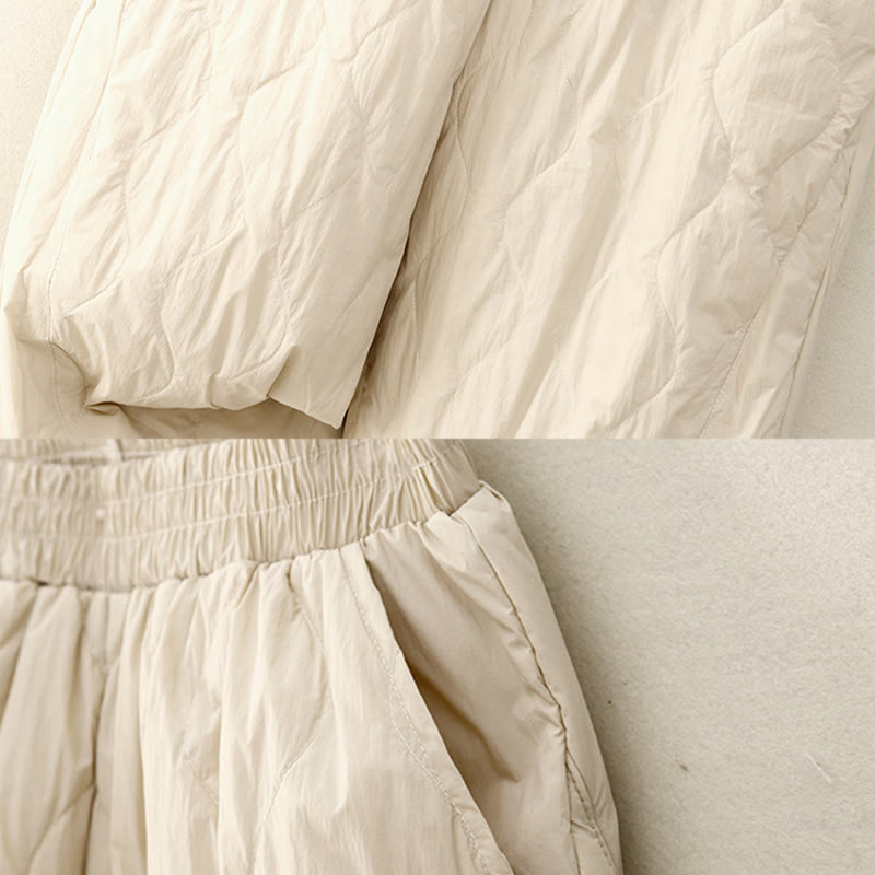 Pantalones térmicos de algodón para mujer, de color liso, con bolsillos , de Buddha Stones, para invierno - image 5