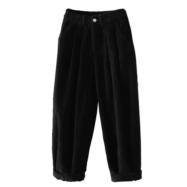 Pantalones harén Buddha Stones de invierno para mujer, de pana lisa, de algodón, de cintura alta, forrados con vellón y bolsillos - image 17