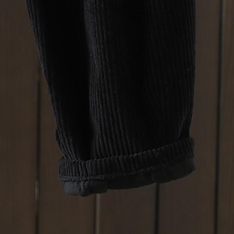 Pantalones harén Buddha Stones de invierno para mujer, de pana lisa, de algodón, de cintura alta, forrados con vellón y bolsillos - image 16