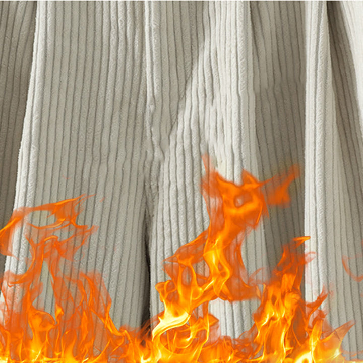 Pantalones harén Buddha Stones de invierno para mujer, de pana lisa, de algodón, de cintura alta, forrados con vellón y bolsillos - image 10