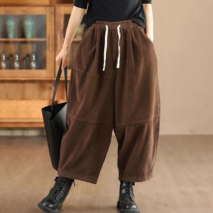 Pantalones térmicos de pana de algodón con forro polar y bolsillos para mujer de Buddha Stones - Marrón silla de montar - US14, UK/AU18, EU46 (4XL) - image 6