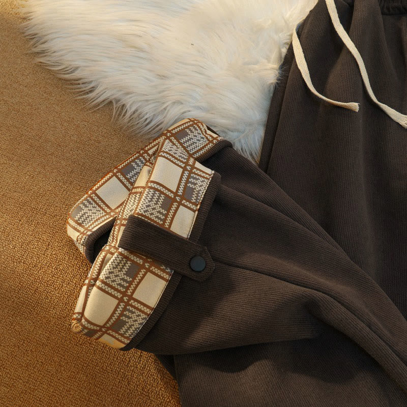 Pantalones anchos de pana de algodón con forro polar y bolsillos para mujer de Buddha Stones - image 25