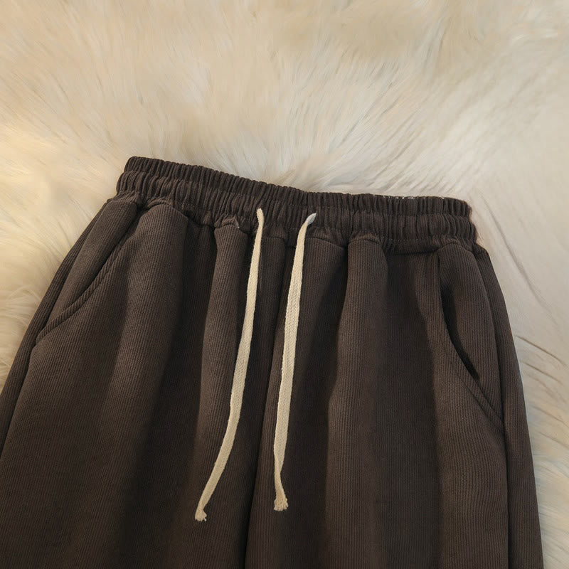 Pantalones anchos de pana de algodón con forro polar y bolsillos para mujer de Buddha Stones - image 3
