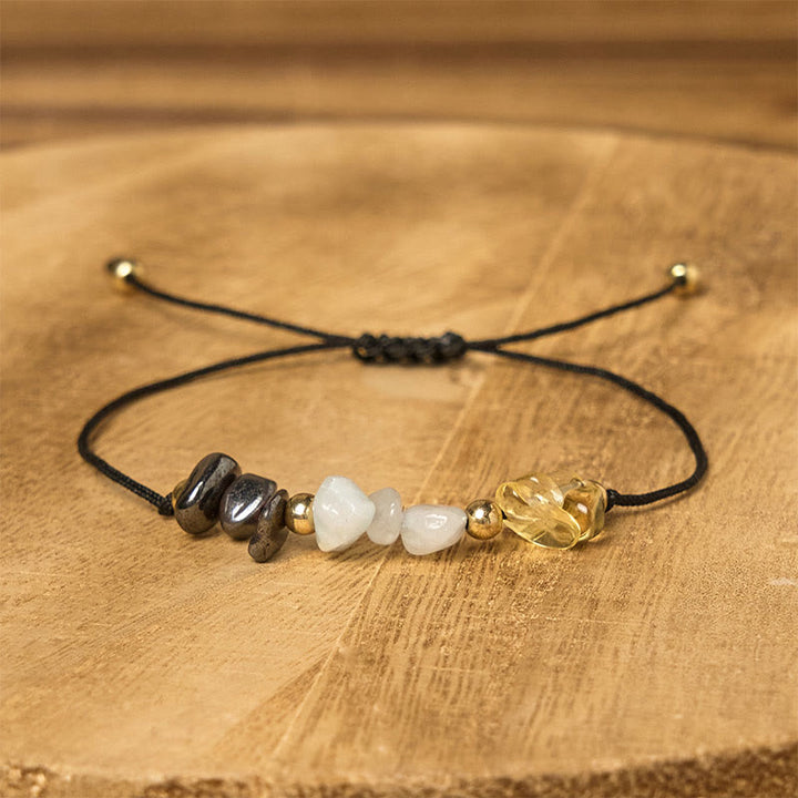 Pulsera de cuerda con tarjeta de éxito de Buddha Stones, citrino, aventurina verde y pirita - image 2