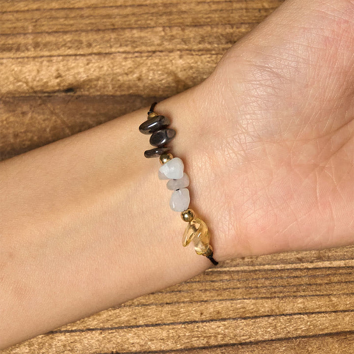 Pulsera de cuerda con tarjeta de éxito de Buddha Stones, citrino, aventurina verde y pirita - image 5