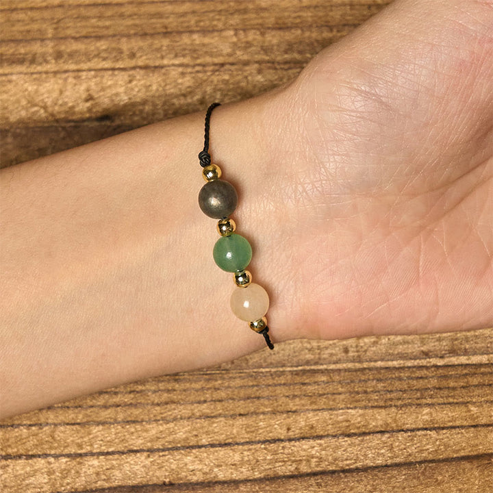 Pulsera de cuerda con tarjeta de éxito de Buddha Stones, citrino, aventurina verde y pirita - image 15