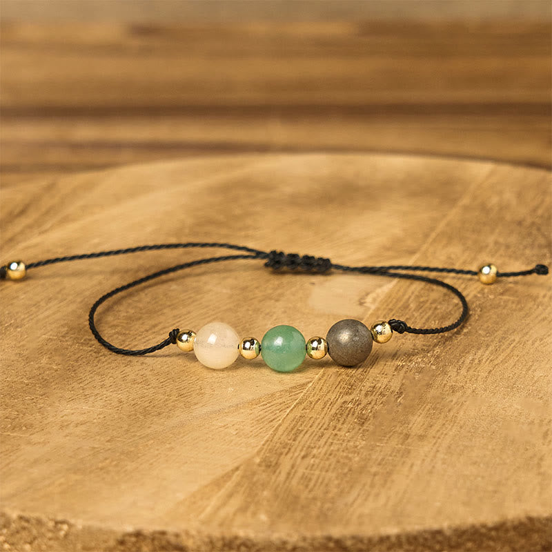 Pulsera de cuerda con tarjeta de éxito de Buddha Stones, citrino, aventurina verde y pirita - image 12