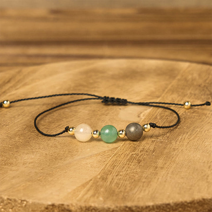 Pulsera de cuerda con tarjeta de éxito de Buddha Stones, citrino, aventurina verde y pirita - image 12