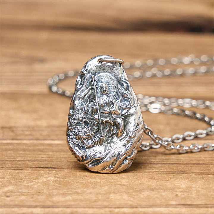 Buddha Stones Collar con colgante de cobre del Bodhisattva Kṣitigarbha Dizang Compassion - image 2