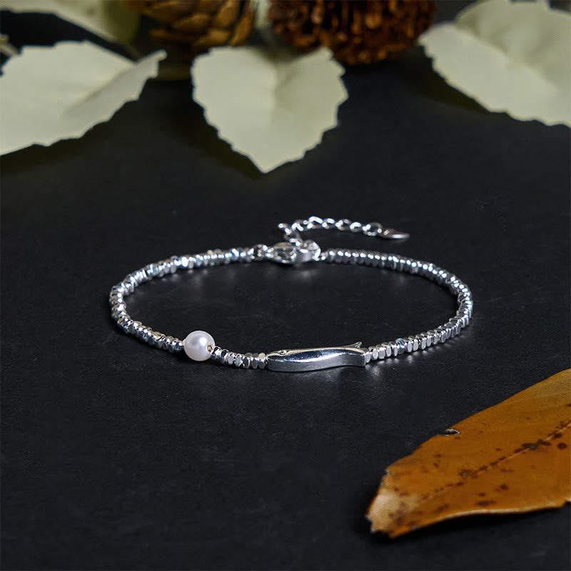 Pulsera de la suerte con perlas de pez koi y Buddha Stones bañadas en cobre y plata - image 2