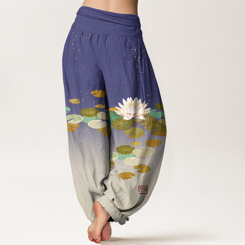 Pantalones harén de algodón puro con cintura elástica para mujer, estampados de Buddha Stones - image 7