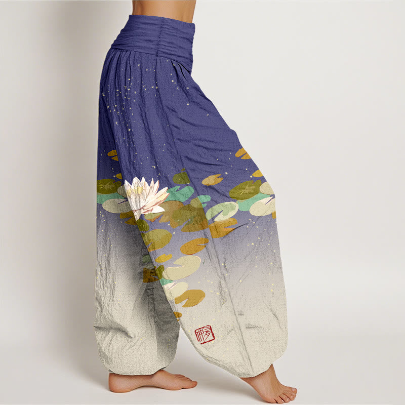 Pantalones harén de algodón puro con cintura elástica para mujer, estampados de Buddha Stones - image 6